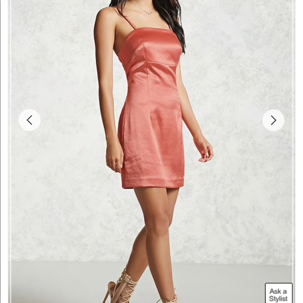 Forever 21 satin pink dress